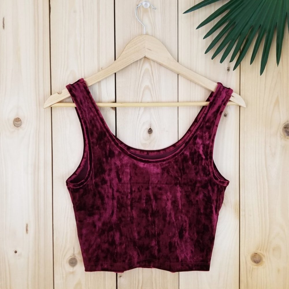 Forever 21 Rhinestone Wanted Crushed Velvet Tank Top - Picture 8 of 11